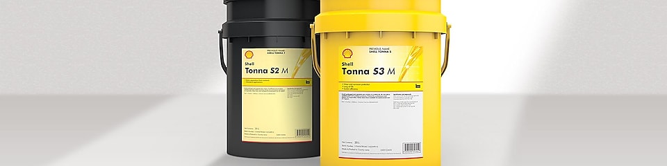 Shell Tonna – Gleitbahnöle Verpackungen