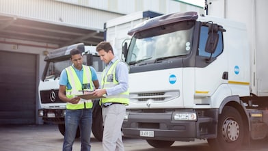 Foto eines LKW-Fuhrparkservices von Shell, der mit der Tankkarte genutzt werden kann