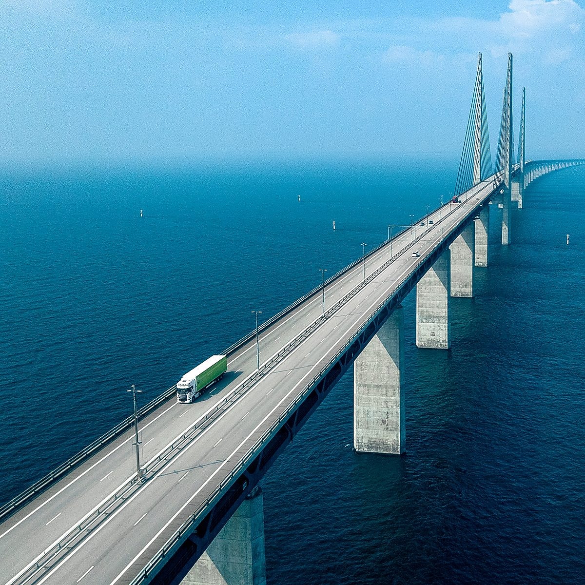 Die Öresundbrücke, die Dänemark mit Schweden verbindet.
