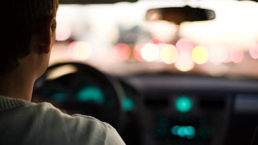 Driving in rush hour traffic