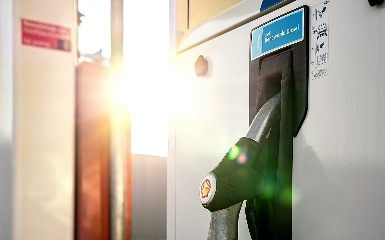 Eine Zapfsäule für Shell Renewable Diesel