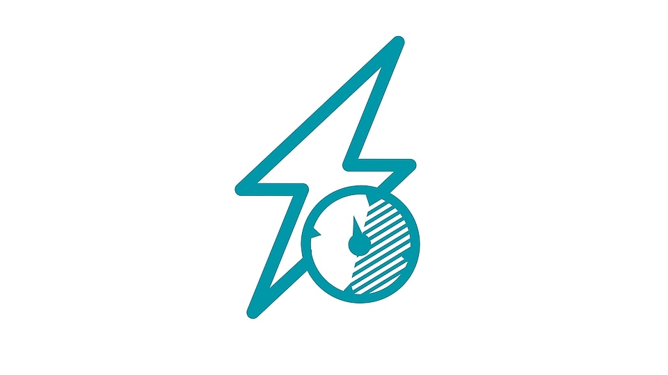 Icon of a lightning bolt with a level indicator