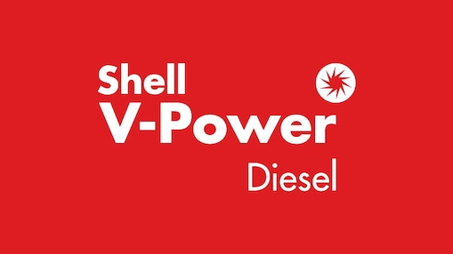 Shell V-Power Diesel Logo auf rotem Hintergrund