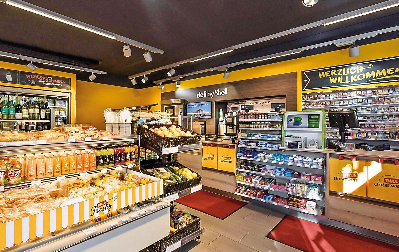 Shell Shop mit großem Sortiment frischer Lebensmittel